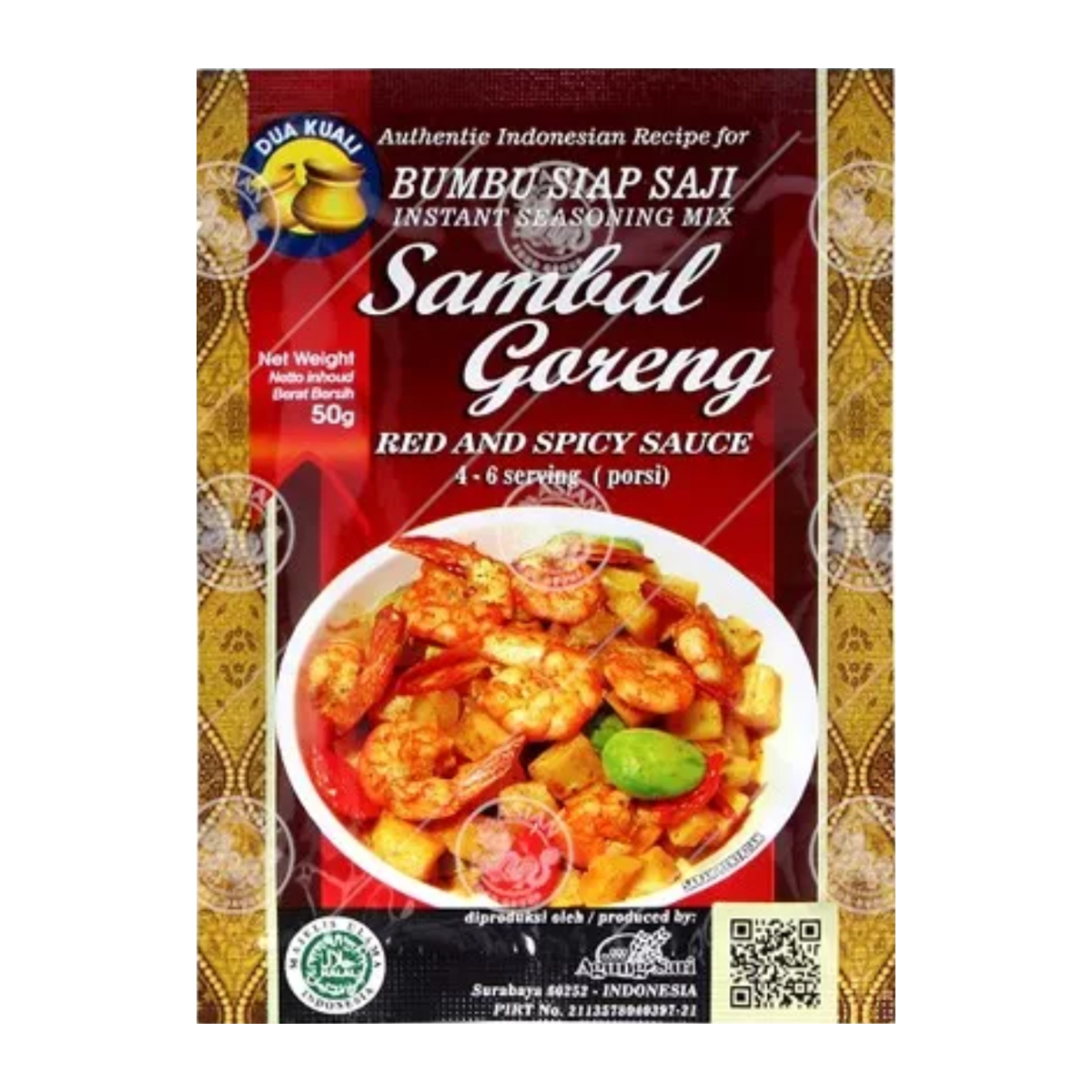 Dua Kuali sambal goreng sauce piquante rouge 50gr