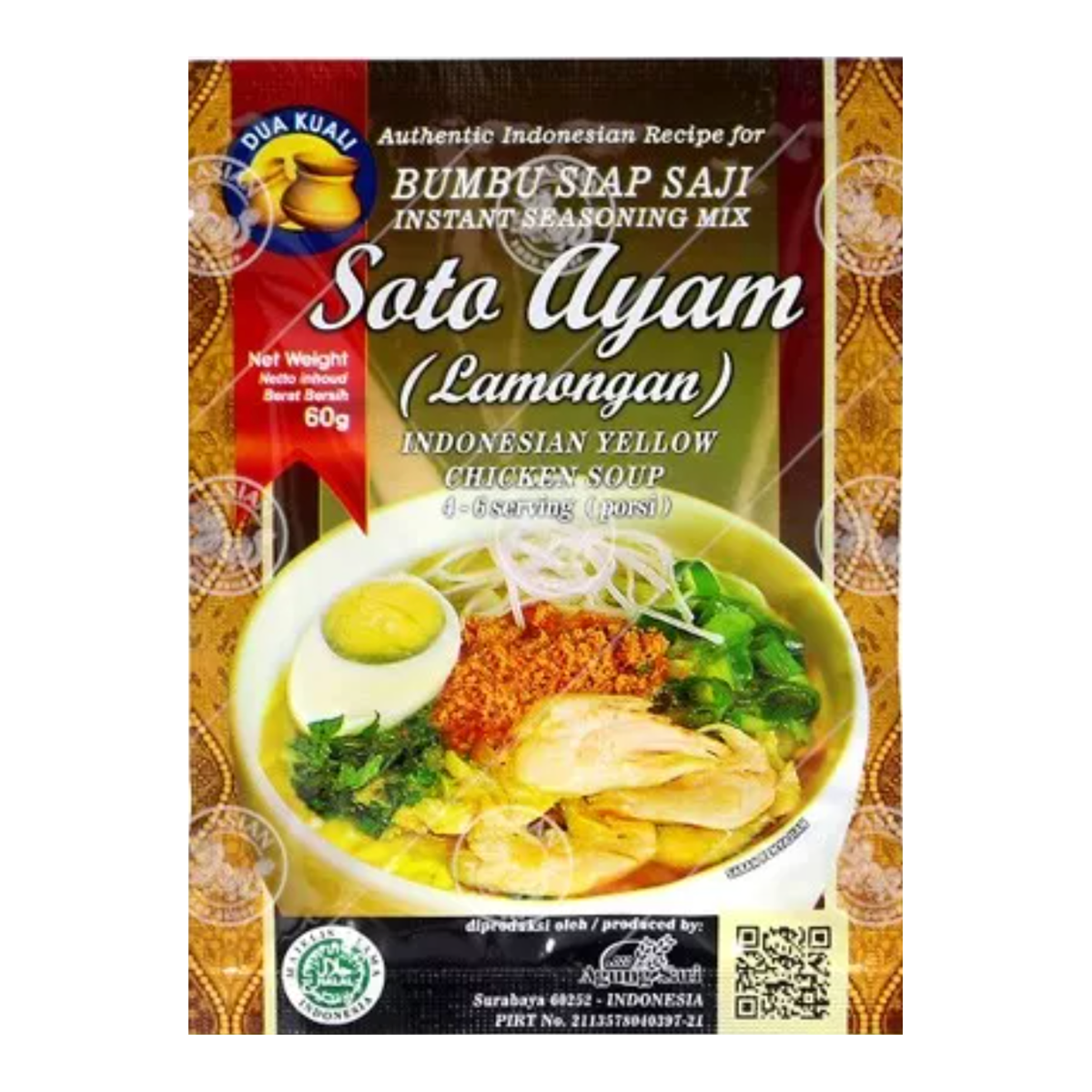 Dua Kuali soto ayam lamongan Indonesische gelbe Hühnersuppe 60gr