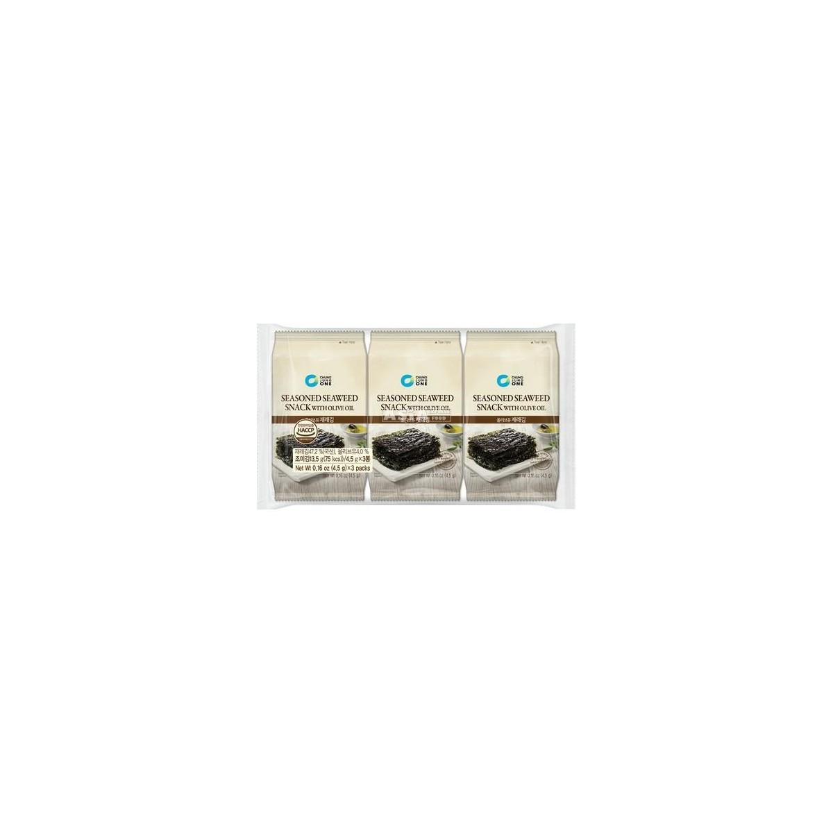 Chung Jung seaweed snack with olive oil 3x 4.5gr