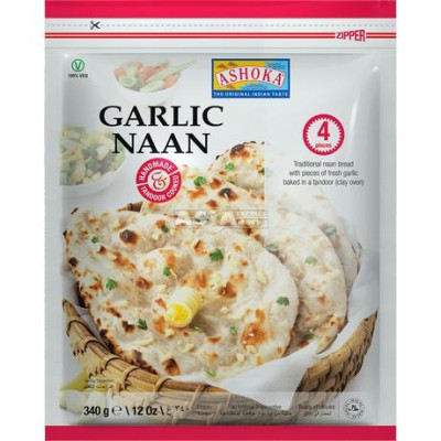 Ashoka naan bread with garlic 4pcs 340gr