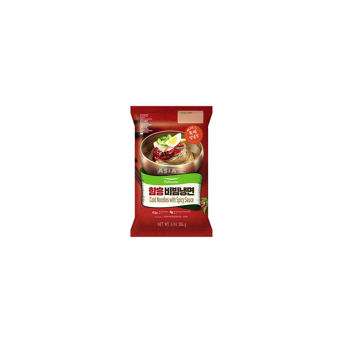 Pulmuone frische Buchweizennudeln mit scharfer Sauce 384gr