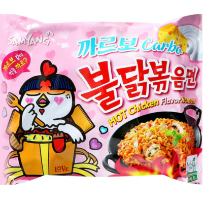 SamYang Instant-Buldak-Carbonara-Nudeln mit scharfem Hühnchen 130gr
