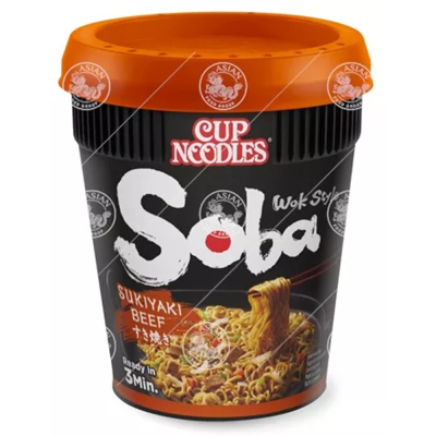 Nissin cup nouilles instantanées soba sukiyaki 89gr