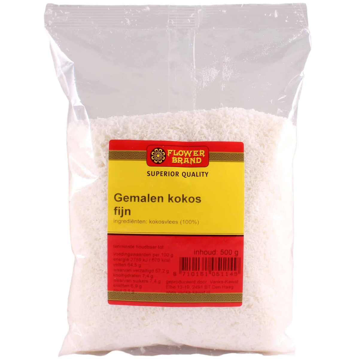 Flower Brand fijngemalen kokos 500gr