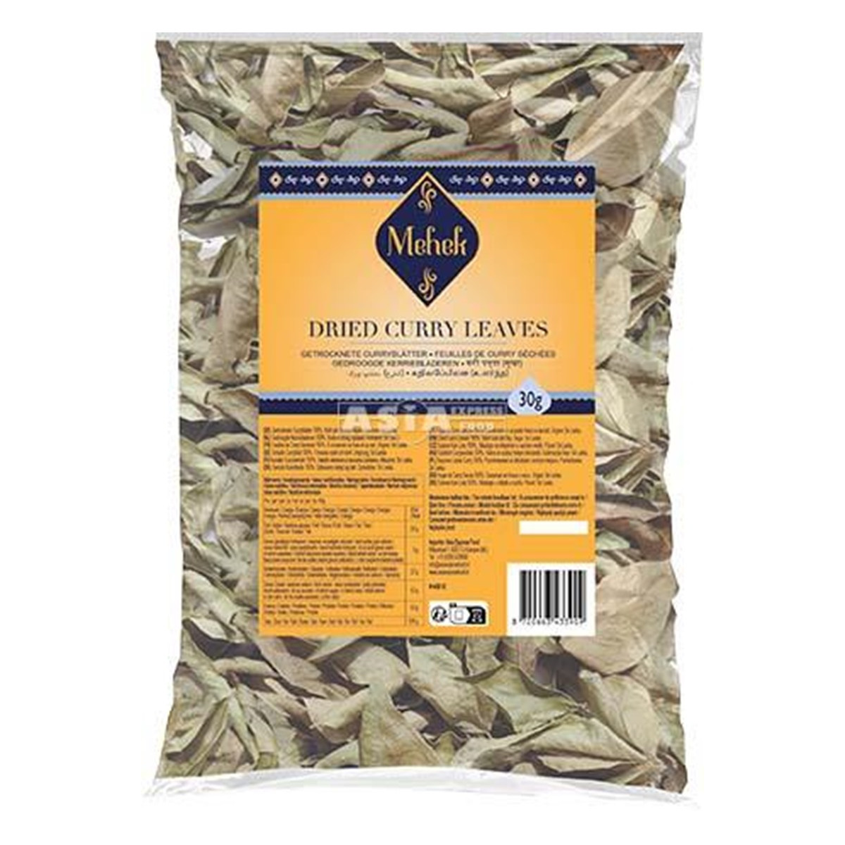 Mehek gedroogde curryblaadjes 30gr