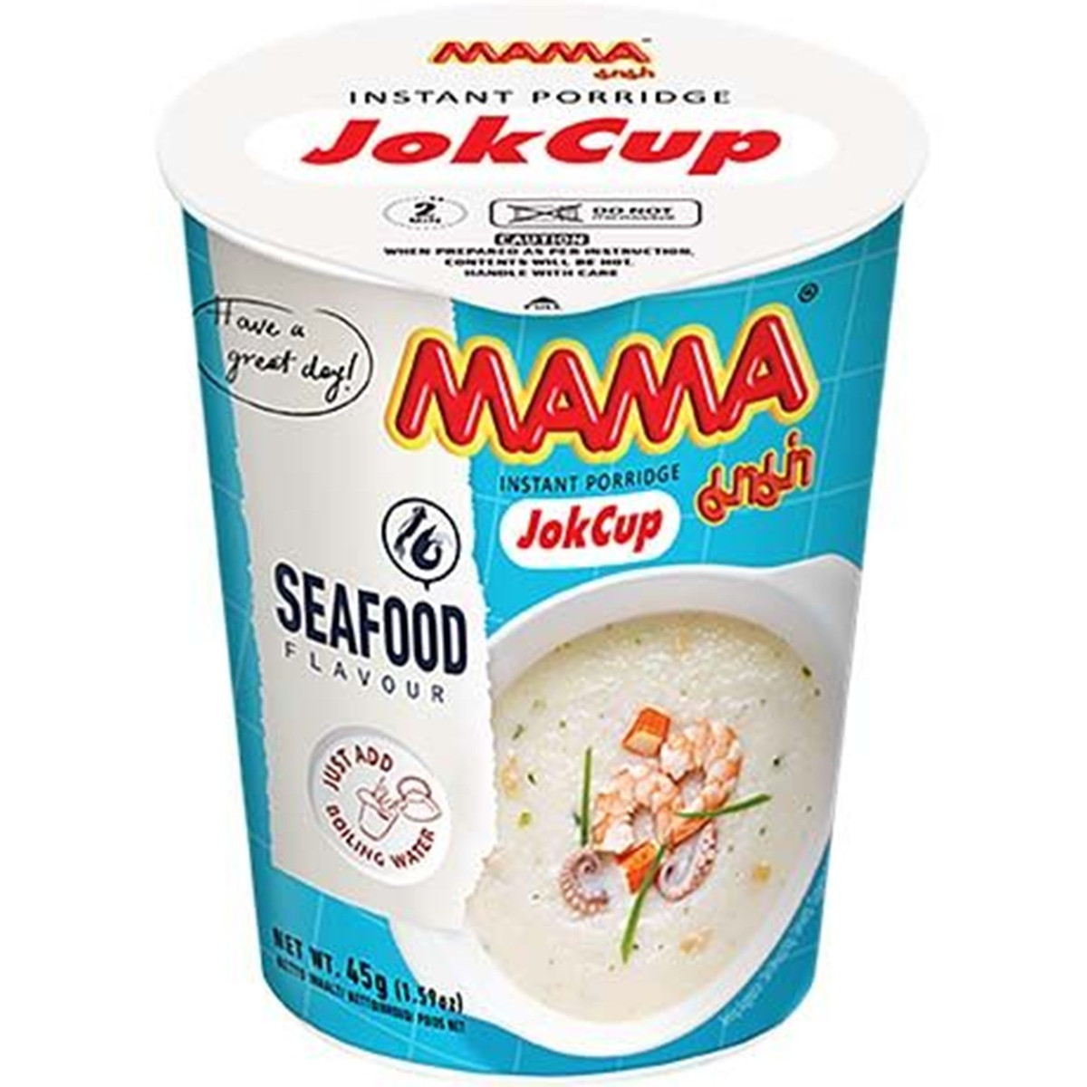 Mama jok cup instant porridge with seafood flavour 45gr