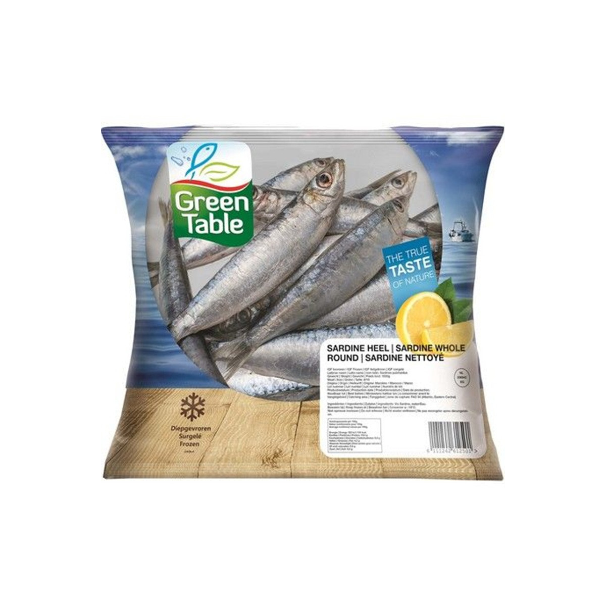 Green Table hele sardines IQF 8-12 stuks 1kg