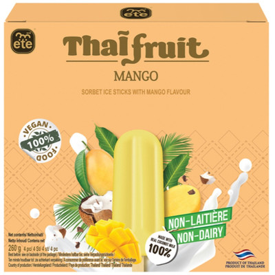 Ete Thaifruit sorbet ice sticks with mango flavour 4x65gr