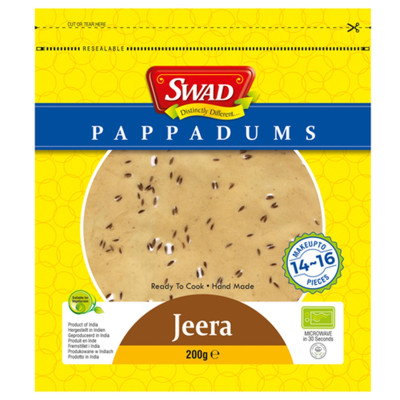 Swad jeera cumin pappadums 200gr