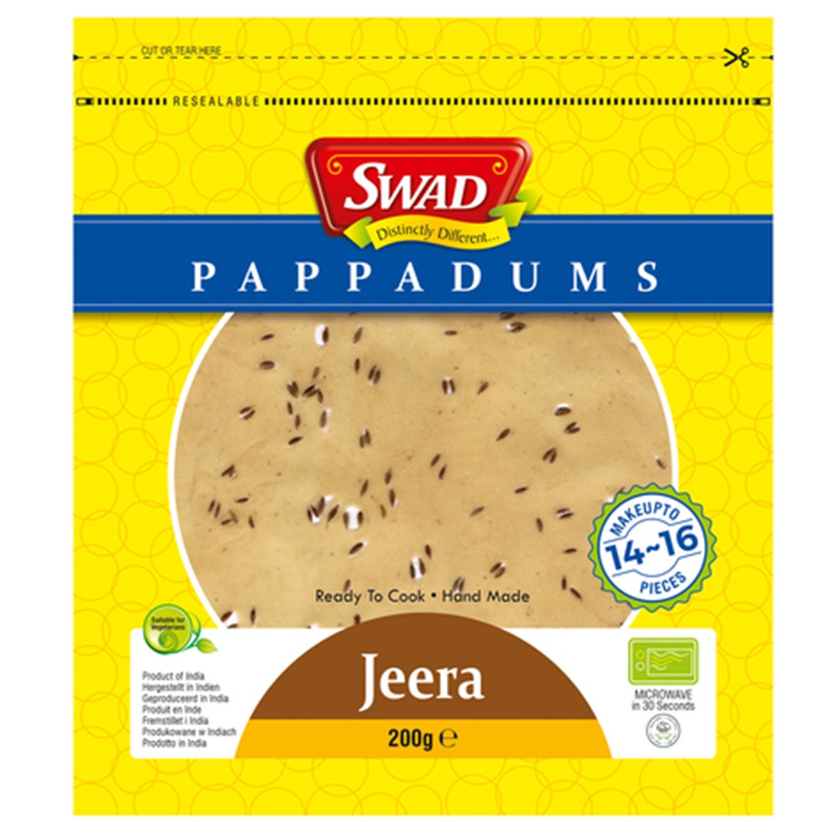 Swad jeera komijn pappadums 200gr