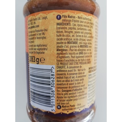 Patak pâte madras 283gr