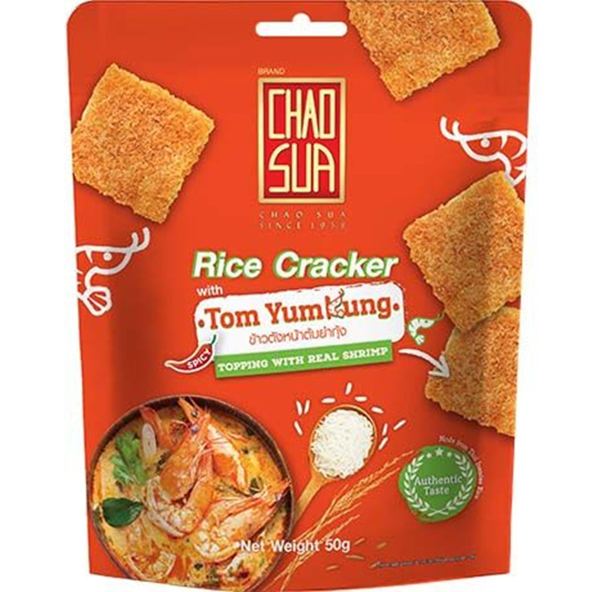 Chaosua rijstcrackers met tom yum Kung floss 50gr