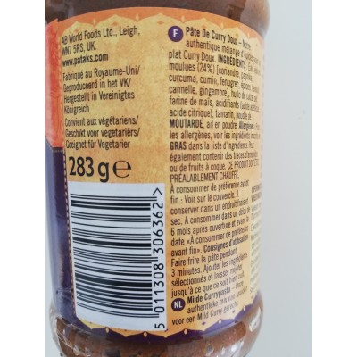 Curry paste mild 283g PATAK