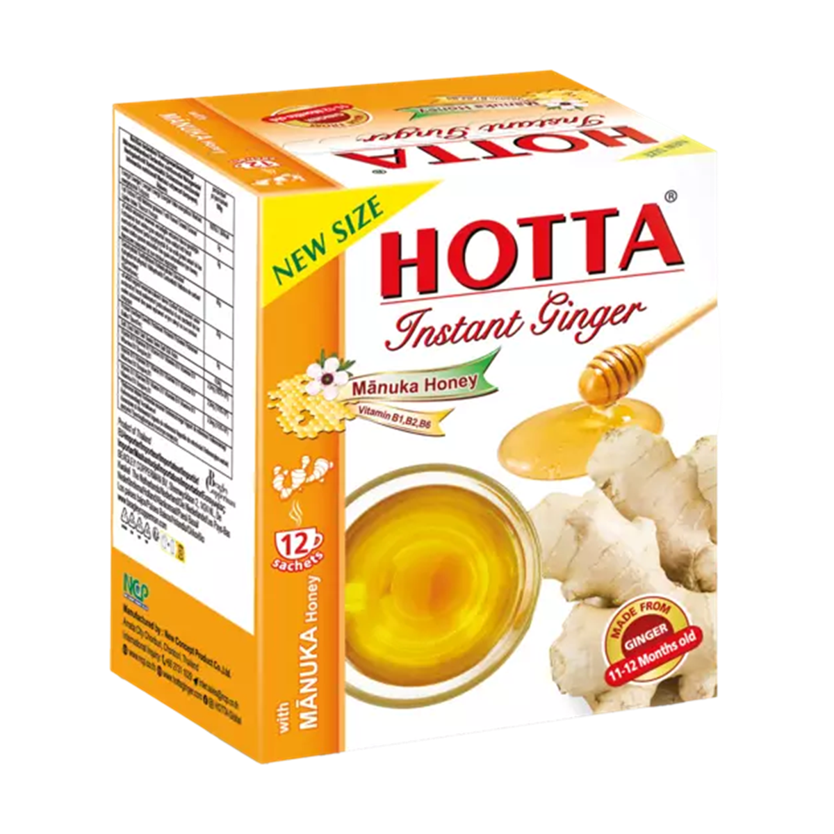 Hotta Instant-Ingwergetränk mit Manuka-Honig 12x14gr