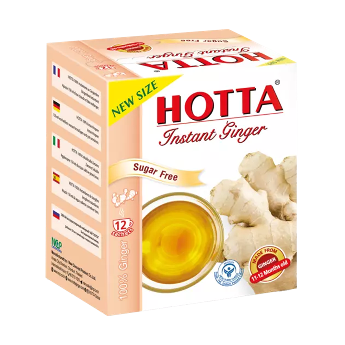 Hotta sugar-free ginger drink 12x7gr