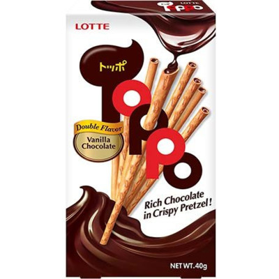 Lotte toppo pretzel sticks vanilla chocolate 40gr