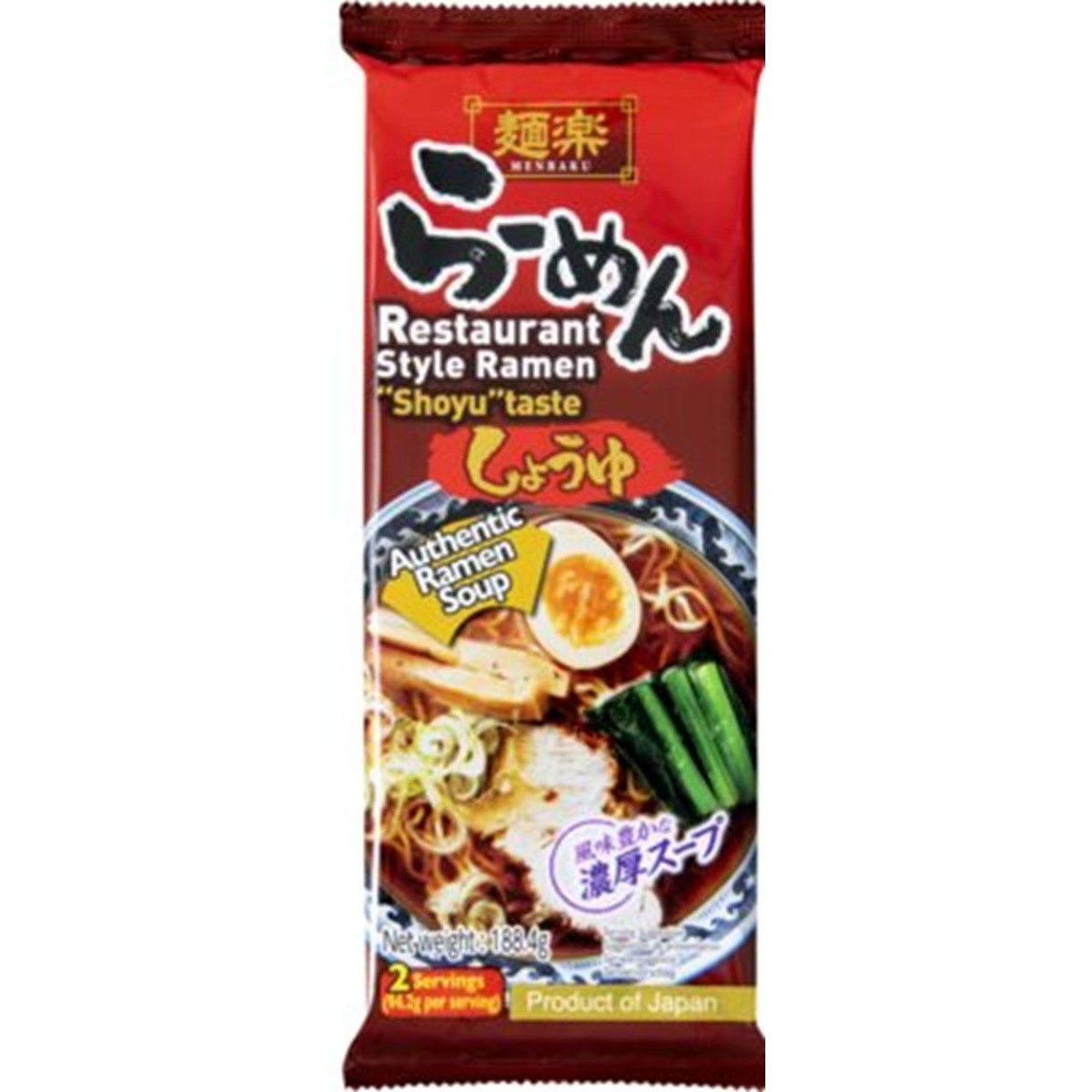 Menraku nouilles instantanées shoyu ramen 188gr