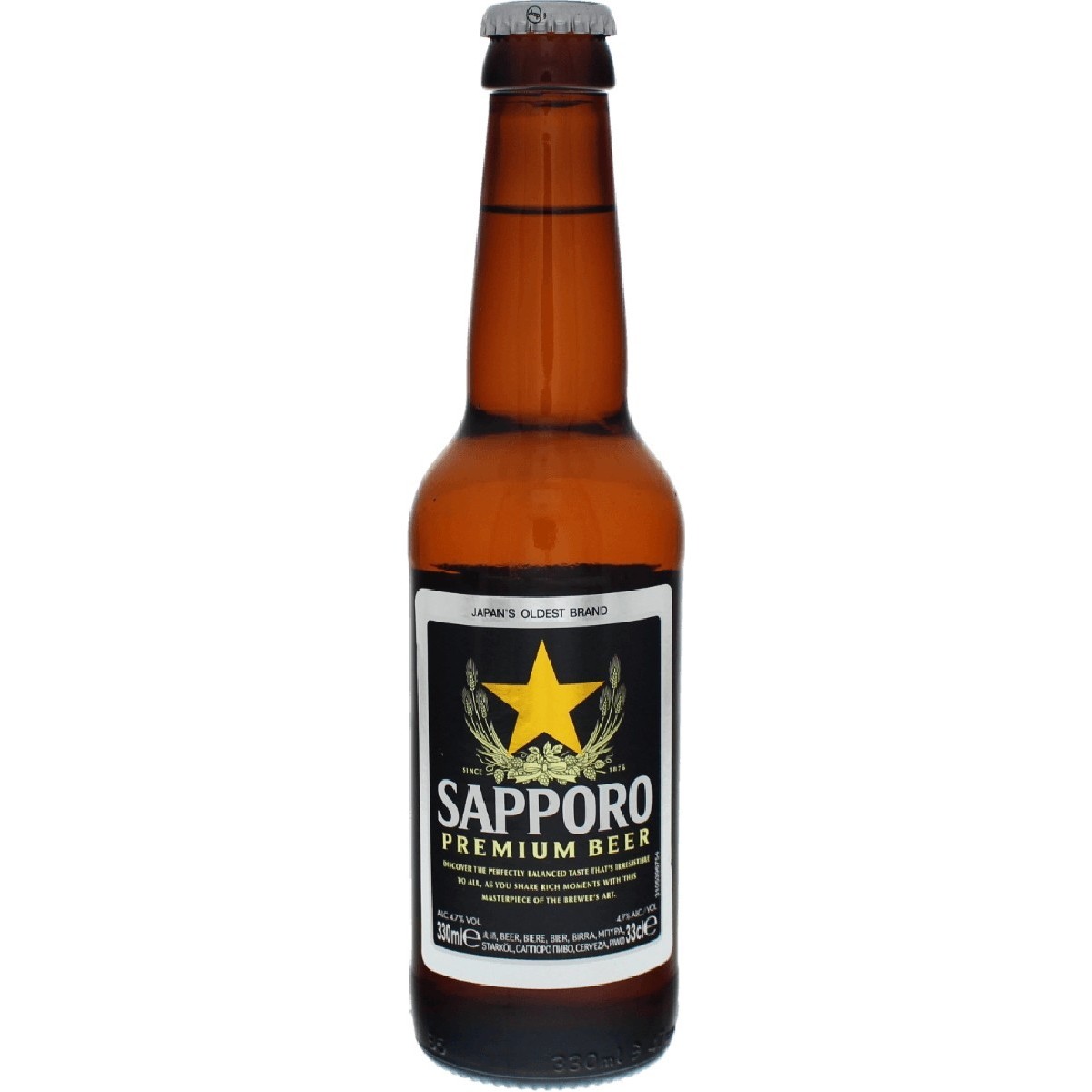 Sapporo beer 4.7% alc. 330ml