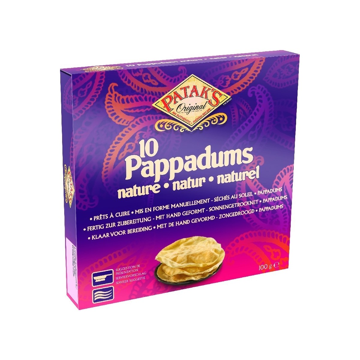 Patak natürliche Pappadum 100gr