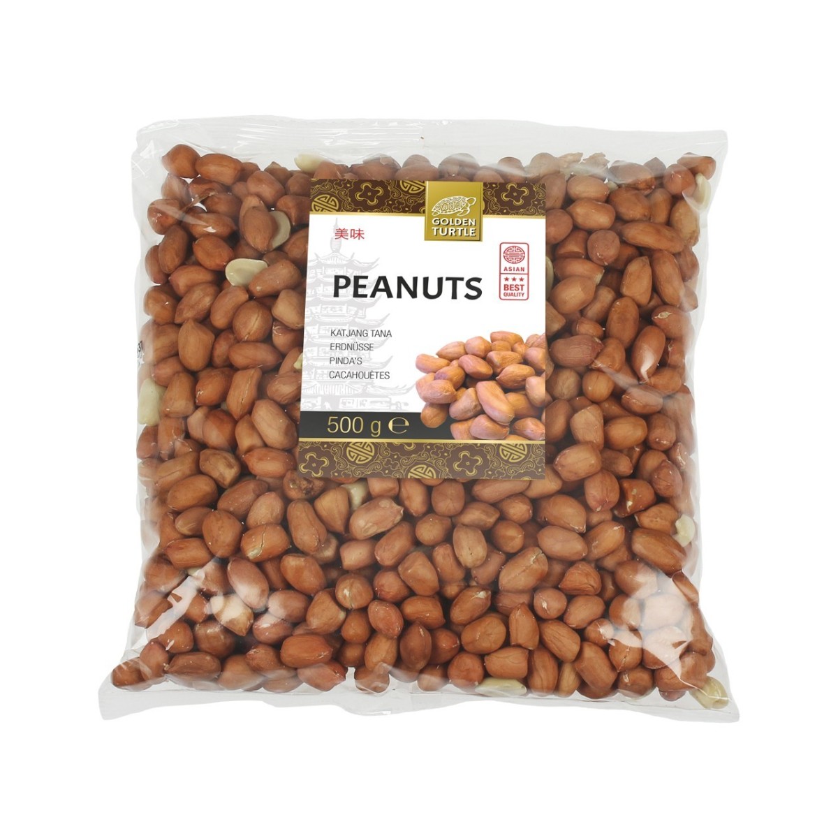 Golden Turtle katjang pindanoten met vlies 500gr