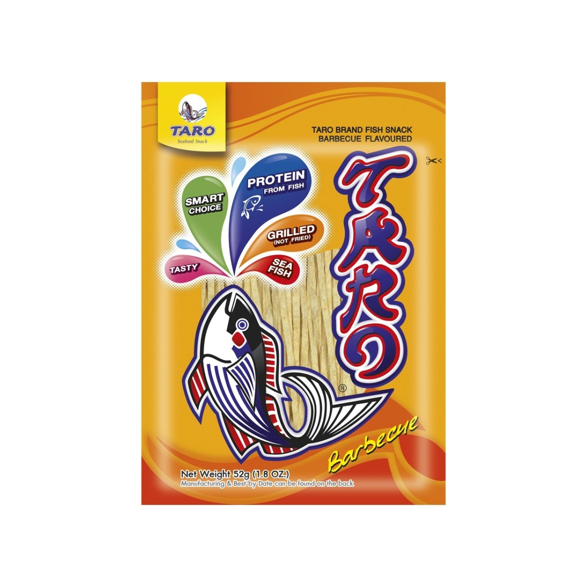 Taro barbecue poisson snack 52gr