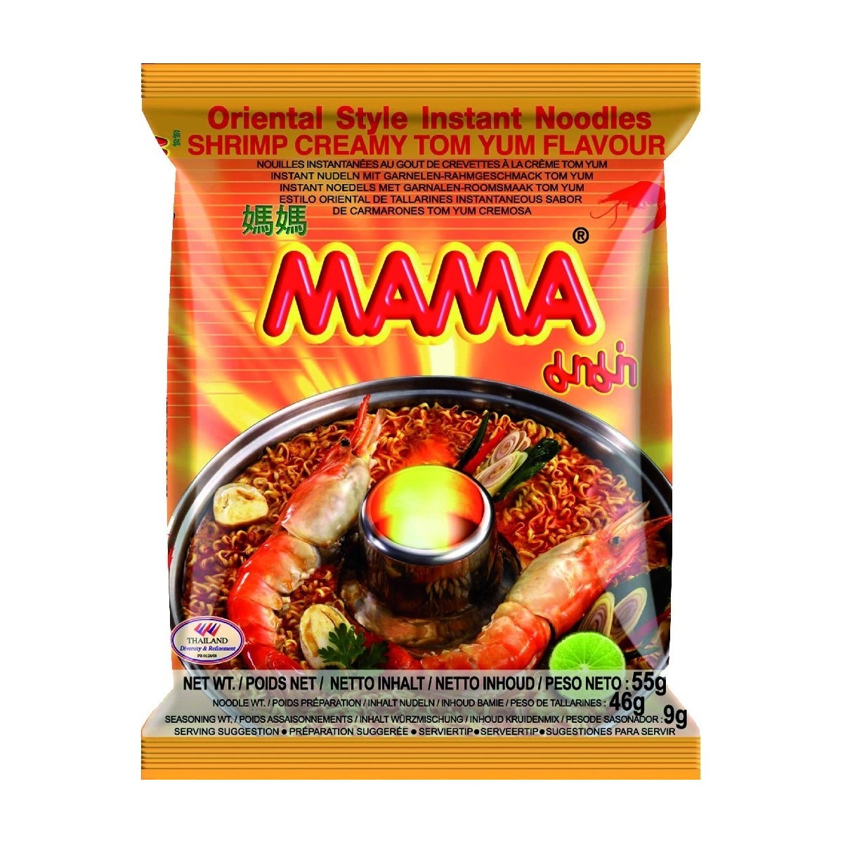 Mama nouilles instantanées crémeuses aux crevettes 55gr