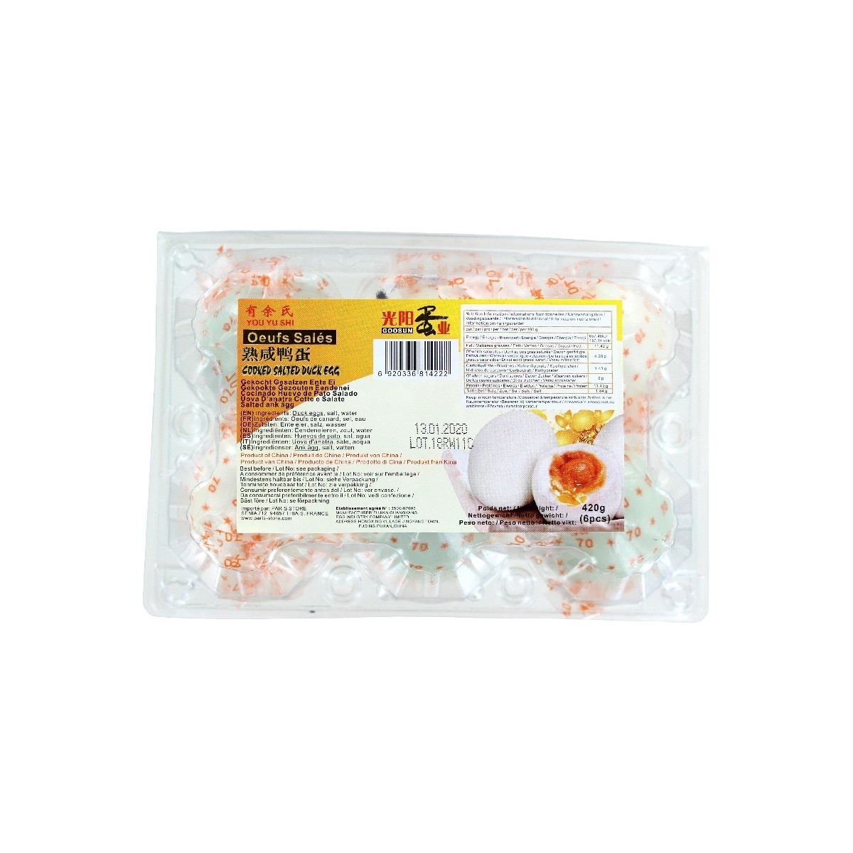 GY oeuf de canard salé 6x70gr