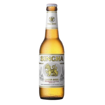 Singha beer bottle 330ml 5% alc