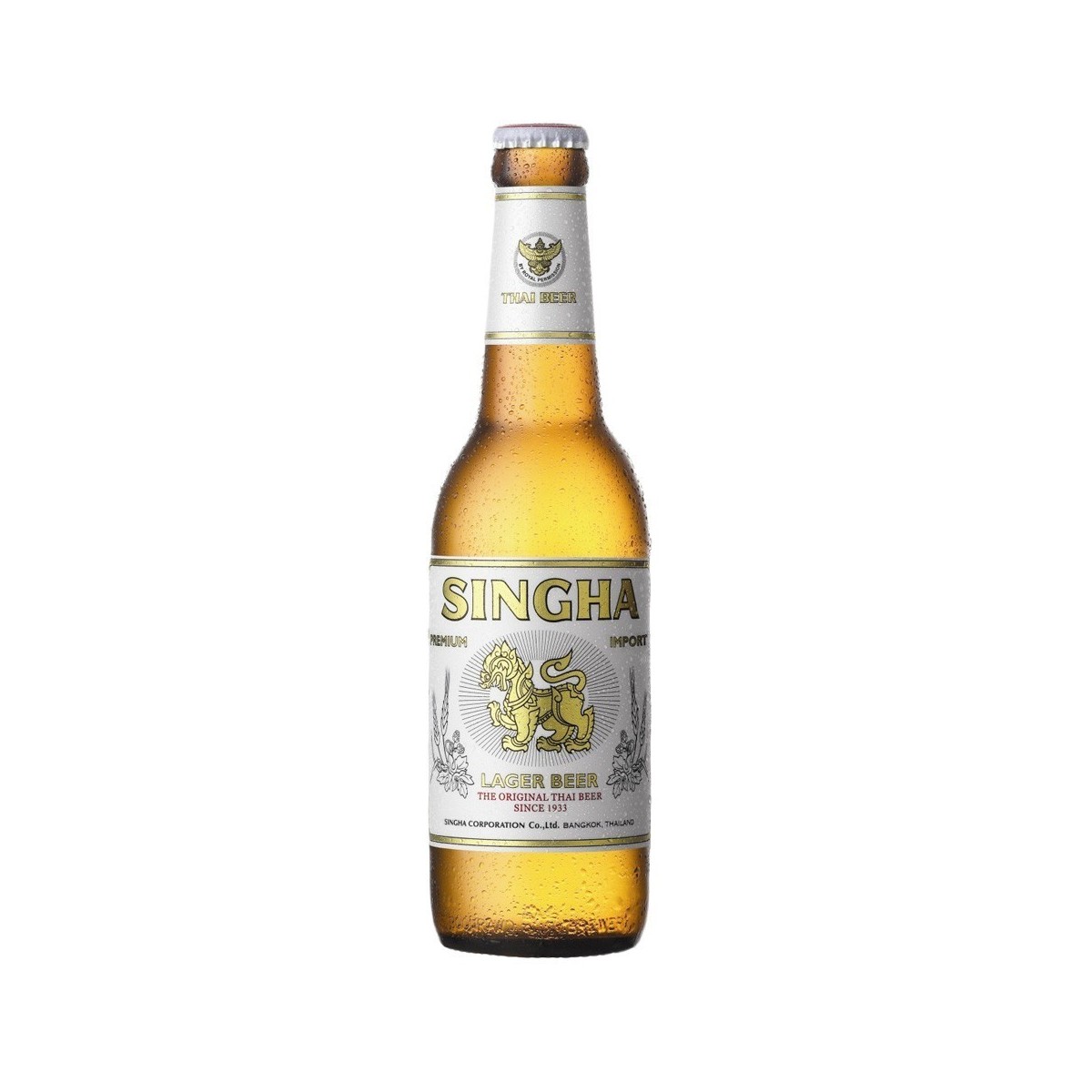 Singha beer bottle 330ml 5% alc