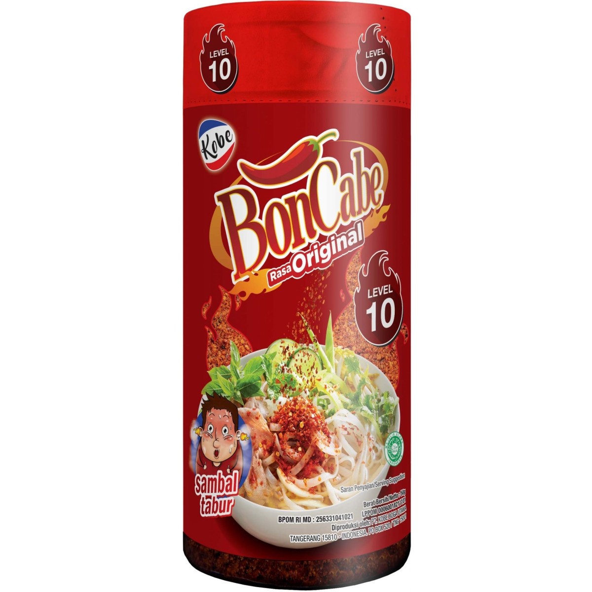 Kobe boncabe sambal tabur pedas chilipoeder level 10 50gr