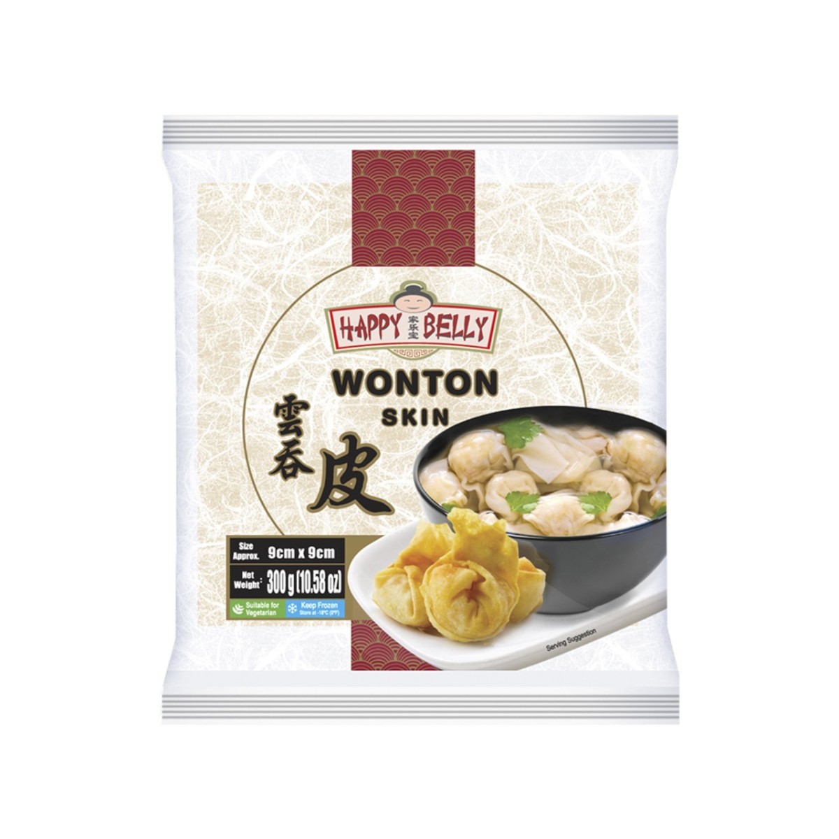 Happy Belly wonton sheets 9cm 300gr