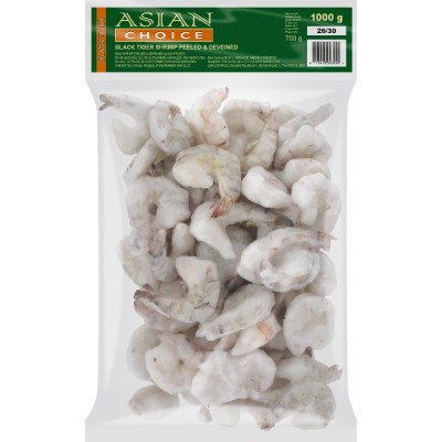 Asian Choice geschälte entdarmte Black Tiger Scampi 26/30 1kg