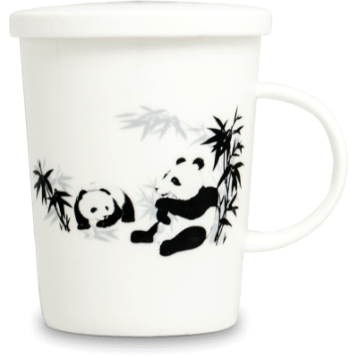Becher mit Filter Panda-Motiv