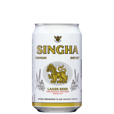 Singha beer can 330ml 5% alc