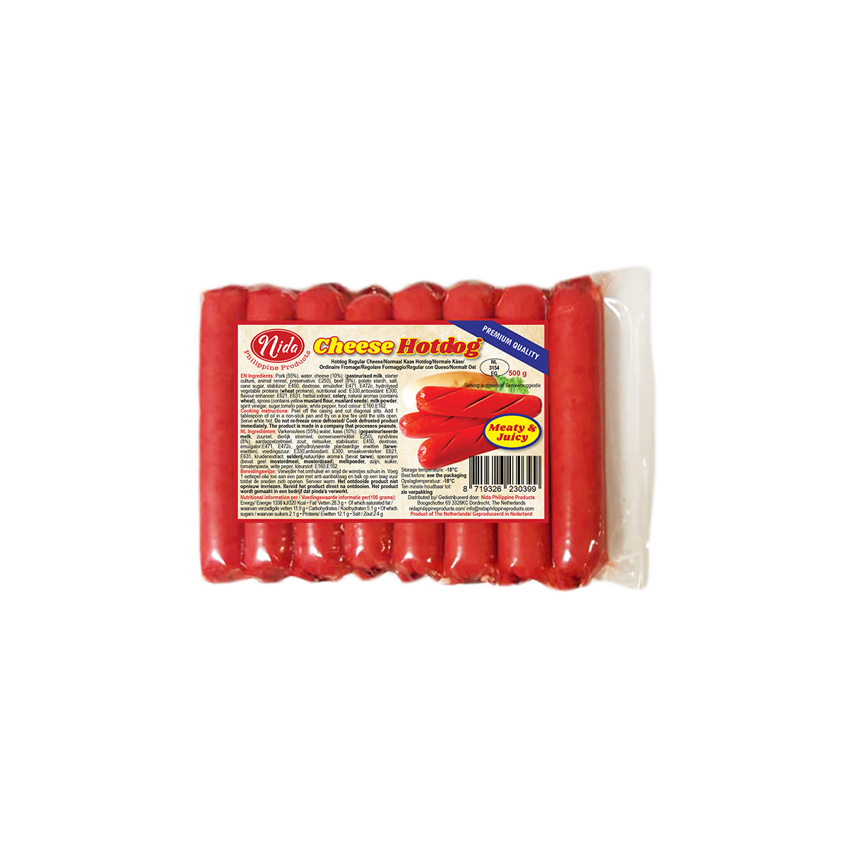 Nida Käse Hot Dogs 500gr