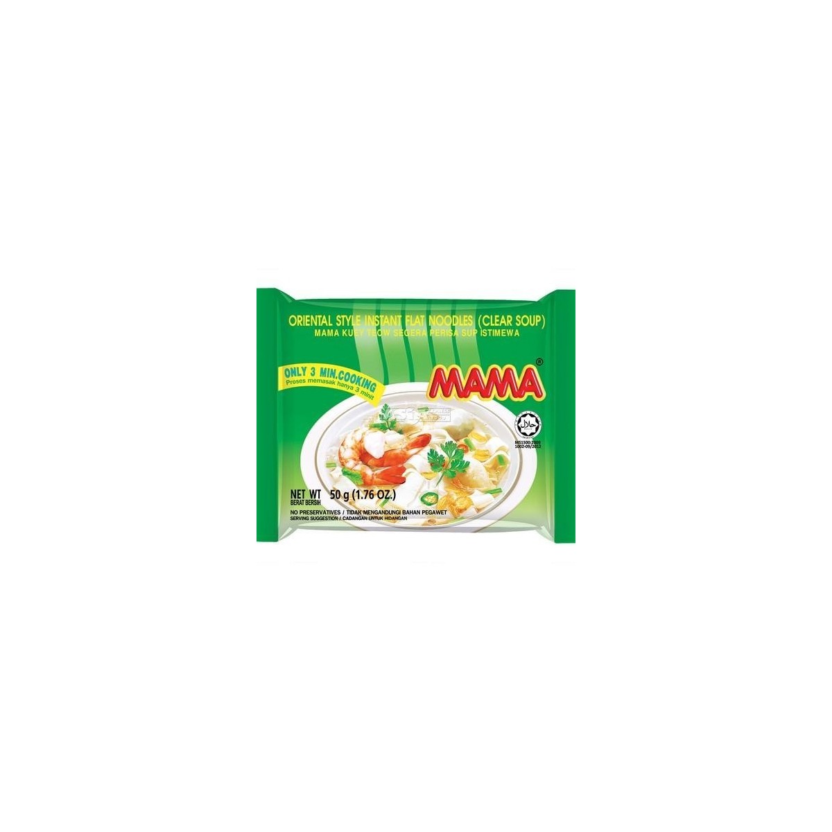 Mama soupe claire instantanée aux nouilles de riz plates 50gr