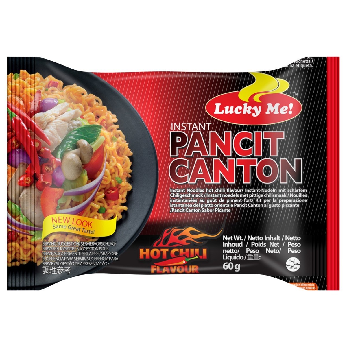 Lucky Me boîte 24x nouilles instantanées pancit canton au piment 60gr