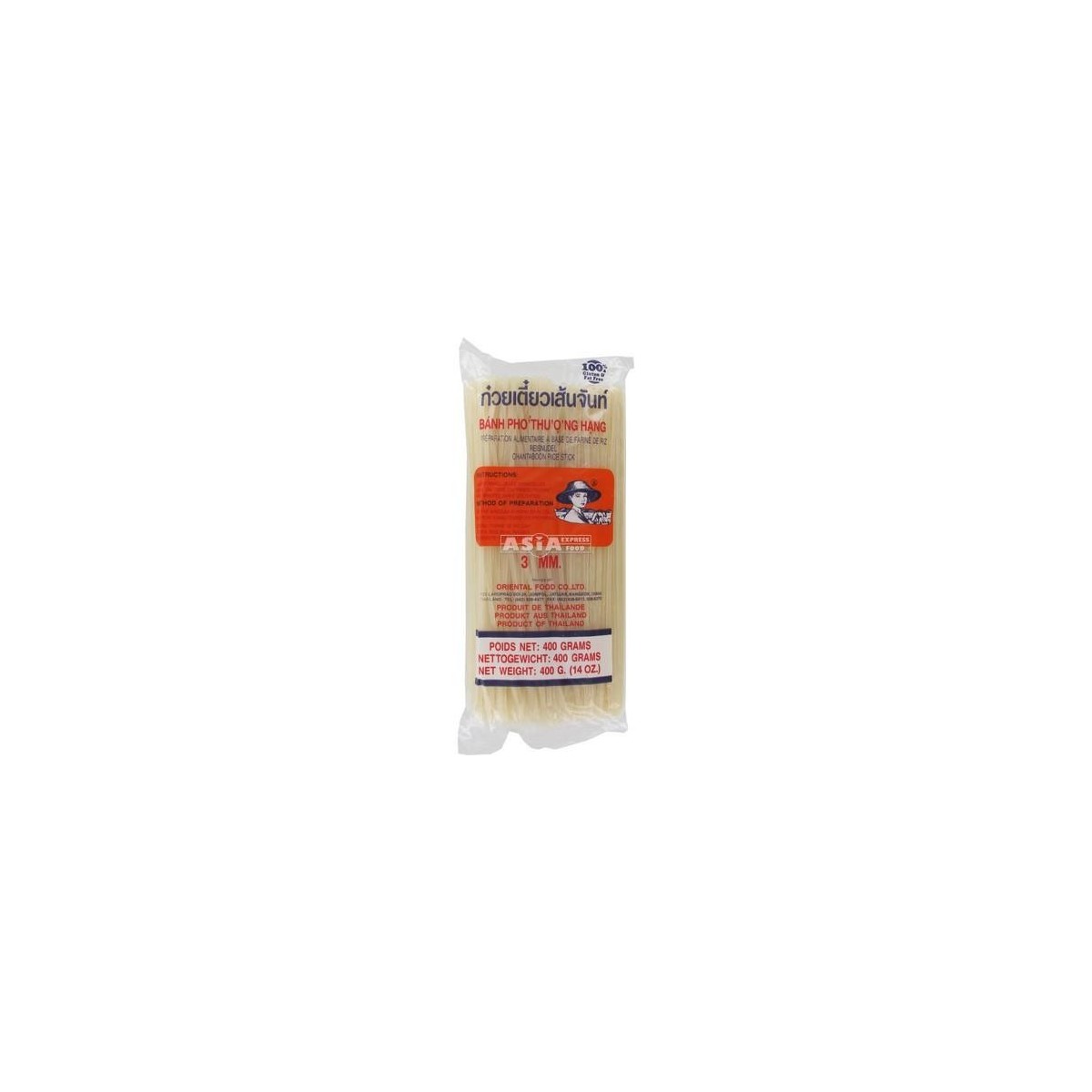 Farmer rice sticks (straight cut) 3mm 400gr