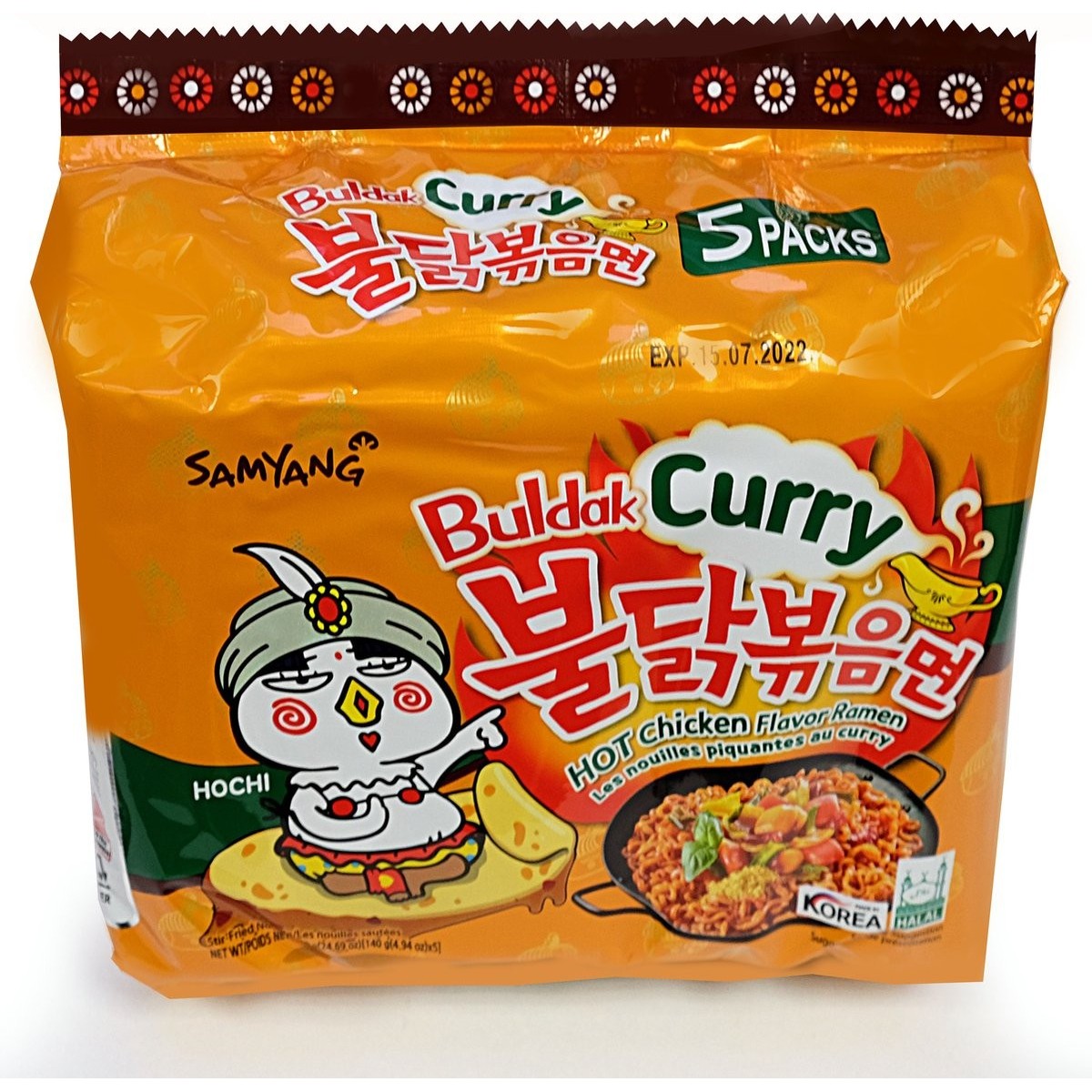 SamYang Instant-Ramen-Nudeln mit scharfem Hähnchen-Curry 5x 140gr