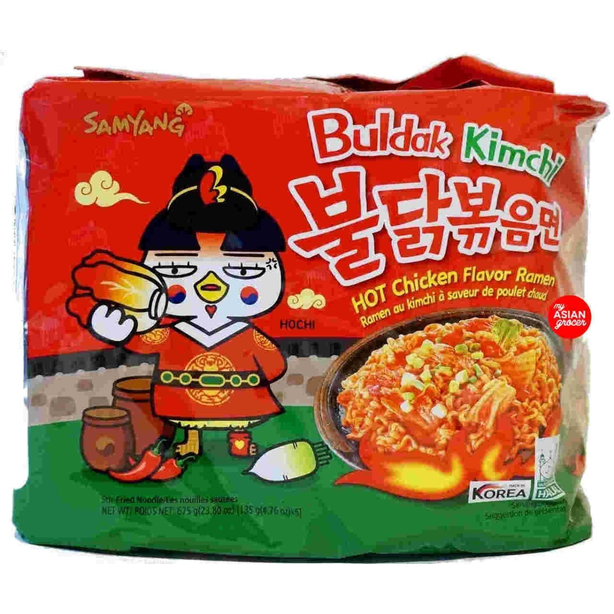 SamYang nouilles ramen instantanées au poulet épicé et kimchi 5x 135gr