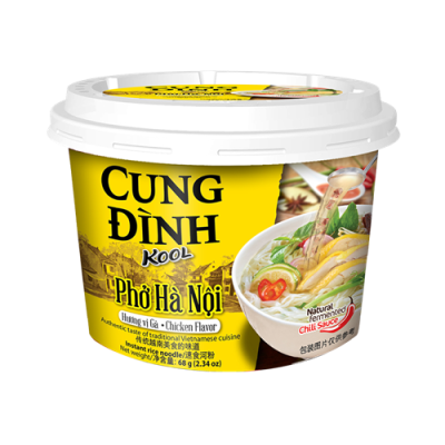 Cung Dinh bowl pho ha noi instant rice noodle soup with chicken 68gr