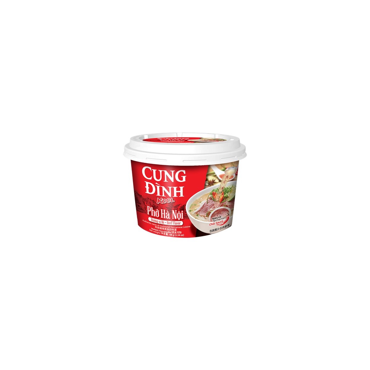 Cung Dinh bowl pho ha noi soupe de nouilles de riz instantanée au boeuf 68gr