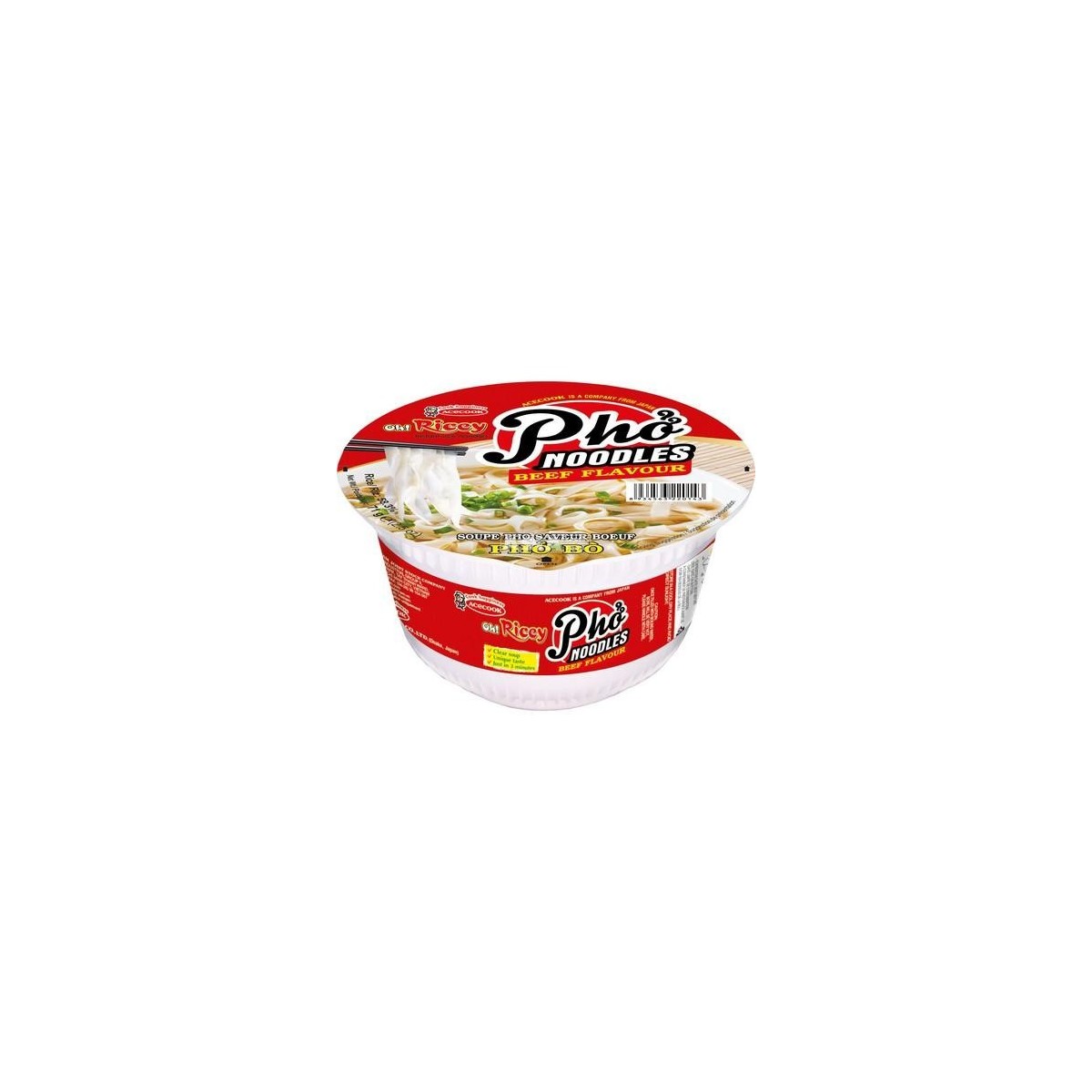 Oh Ricey bowl instant noedelsoep pho met rund 71gr