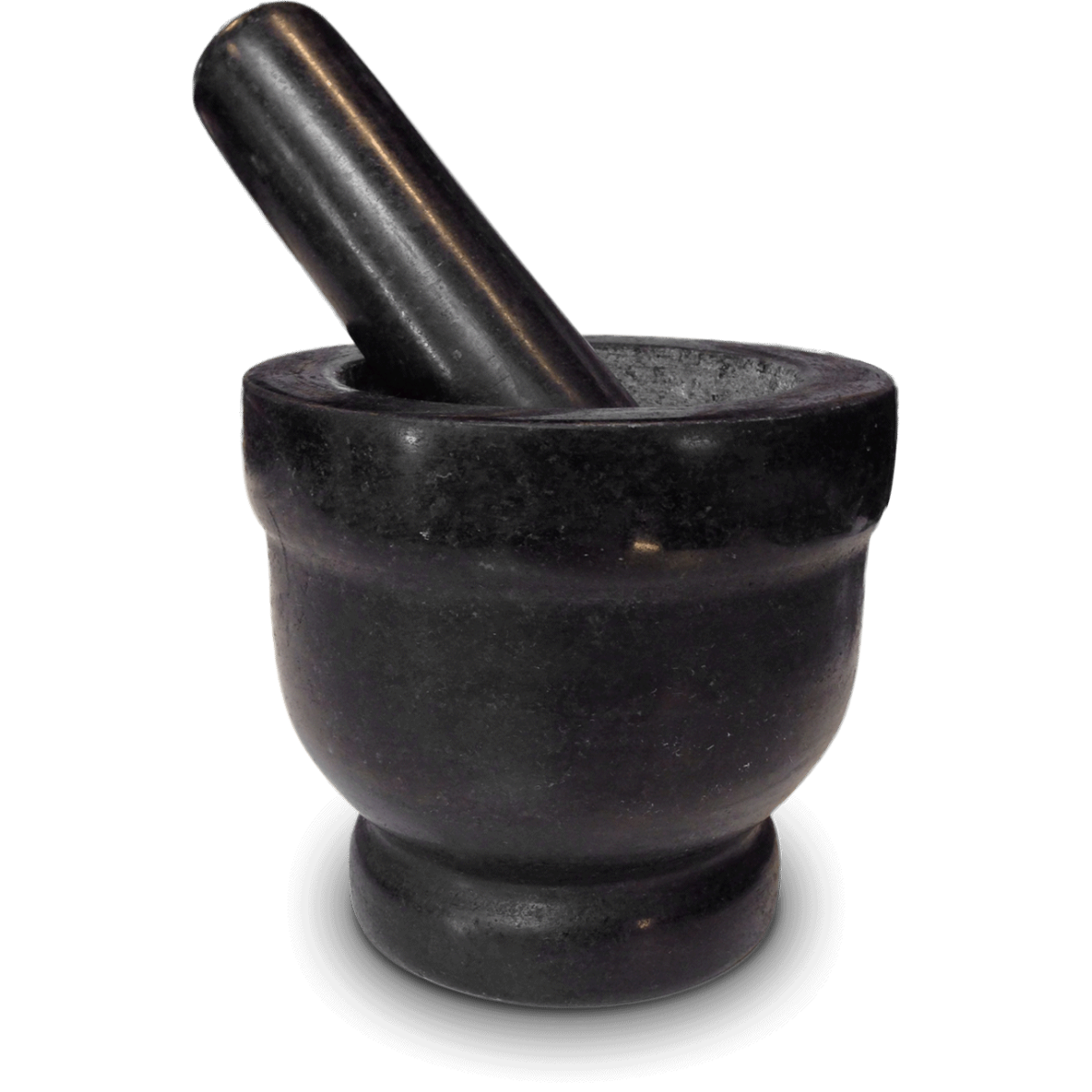 Kleine zwarte vijzelsteen met stamper 10.8cm