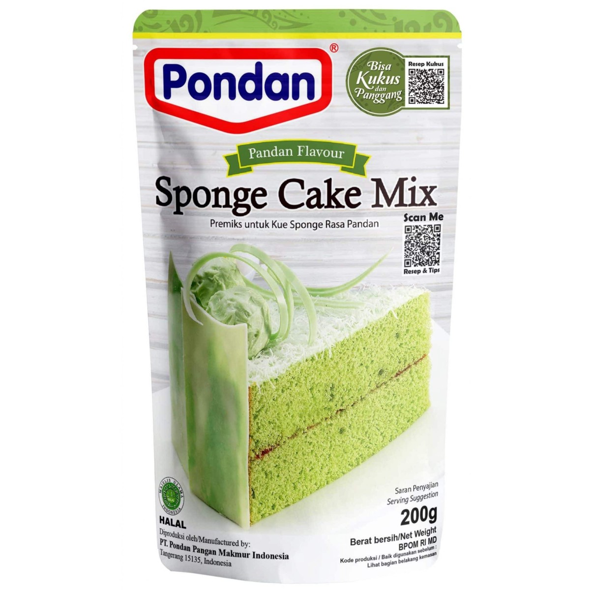 Pondan sponge pandan cakemix 200gr