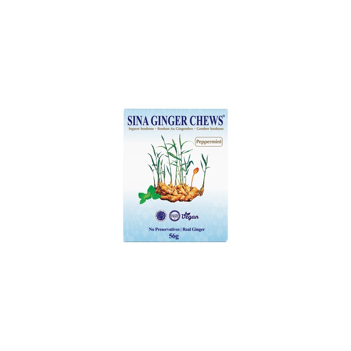 Sina Ingwerbonbons mit Pfefferminze 56gr